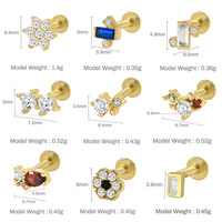 Nouveauté Gaby, bijoux en argent sterling 925, design floral, anneau de lèvre, boucles d'oreilles hélice, bijoux fins, bijoux de piercing