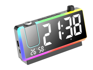 LED Screen Multifunctional Projection <b>Clock</b> <b>Table</b> Color LED Alarm <b>Clock</b> With RGB Light for Children's Wake-up - Product Image 2
