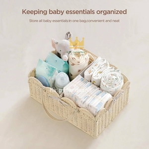 Organizador de pañales para bebé, cestas de almacenamiento de cuerda de papel, contenedor para habitación infantil, organizador tejido a mano de Vietnam - Product Image 4