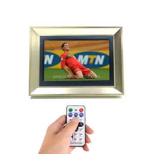 专业木材数码相框12英寸遥控全高清分辨率木制数码照片视频帧宽屏MP3 MP4