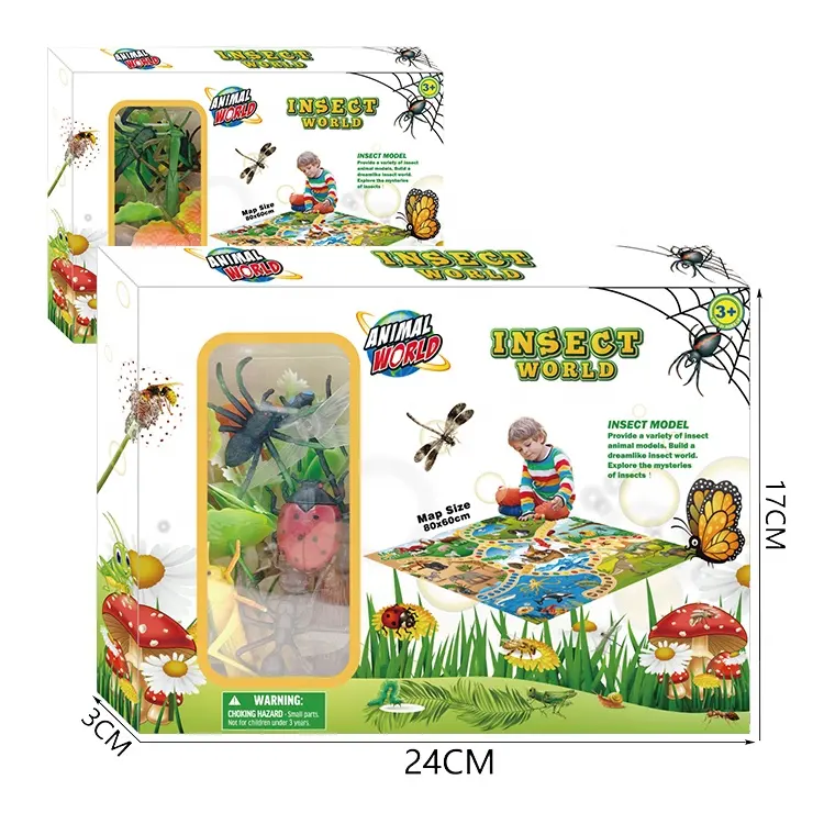 사용자 정의 어린이 놀이 매트 교육 곤충 장난감 작은 모델 현실적인 플라스틱 곤충 어린이 장난감 2024