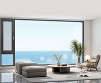 Fenêtre à battant insonorisée et étanche pour balcon et villa, avec moustiquaire, en verre isolant et accessoires de quincaillerie