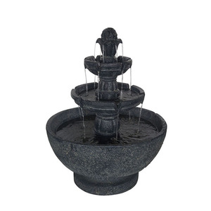 Fontaine d'extérieur à 3 niveaux en résine durable, finition <span class=keywords><strong>pierre</strong></span> antique, cascade de style Art Déco, à poser au sol pour jardin - Product Image 3