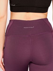 Comfortable Women's Burgundy Lycra Solid Sports Active Wear <b>Leggings</b> <b>with</b> Mobile <b>Pocket</b> Ankle Length Stretch Tights for Yoga Gym - Product Image 6