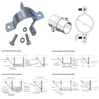 Ensemble de colliers de serrage articulés pour charges lourdes UTT60, raccord résistant aux oscillations sismiques pour tuyaux d'arrosage de différentes tailles