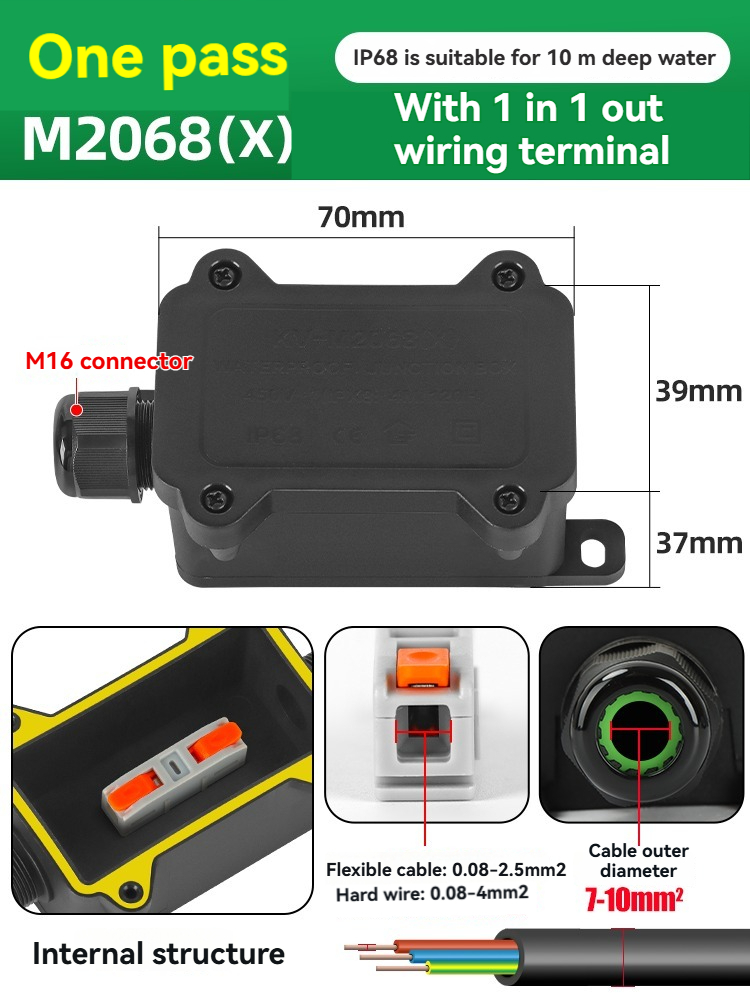 M2068X Unidireccional (1 entrada/1 salida) 7-10mm