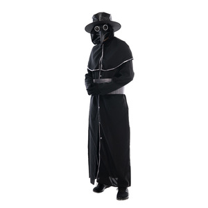 Costume de Médecin de la Peste avec Masque Bec d'Oiseau Noir, Manteau Long, Chapeau et Bâton pour Cosplay et Scène, Taille Adulte Unique - Product Image 2
