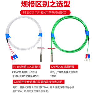 เครื่องตรวจจับอุณหภูมิแบบ end-Face WZPM-201ความต้านทาน (RTD) เซ็นเซอร์วัดอุณหภูมิ Pt100ที่มี PTFE ชุบเงิน - Product Image 5