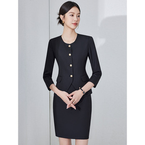 Women's Suit Set Three-Quarter Sleeves Polyester Workwear Spring 2025 Comfortable Uniform Jacket JY6533 - Product Image 3