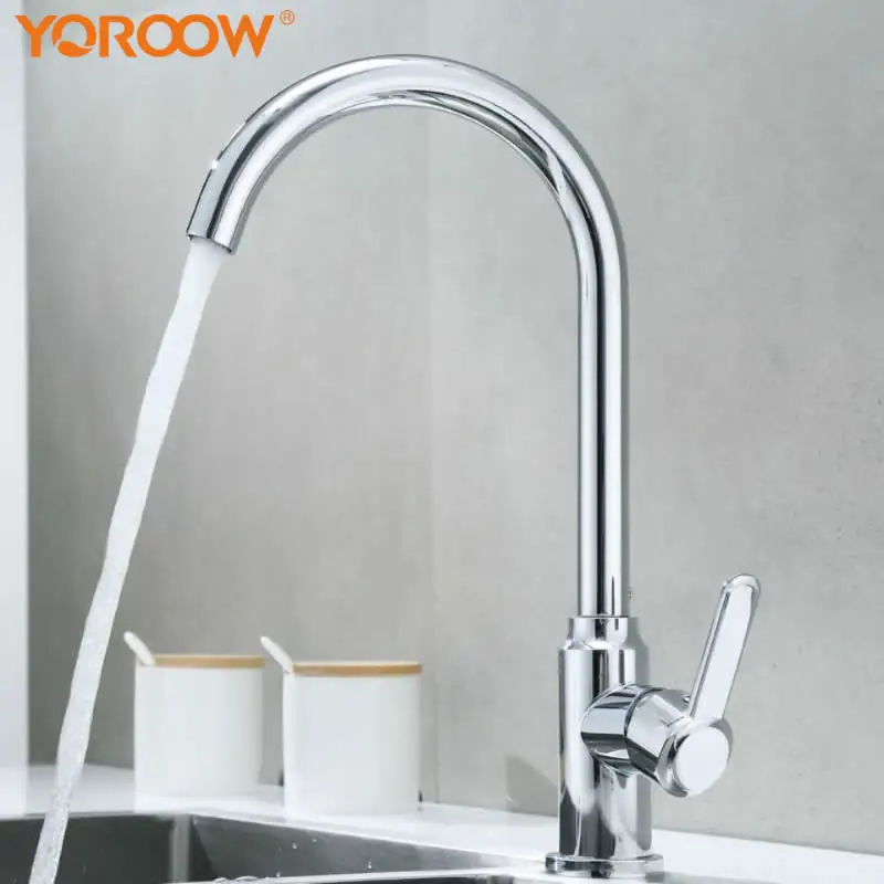 China Factory Stainless Steel Chromed Finished Kitchen Sink Faucet Mixer Hot and Cold Water Mixer Faucet