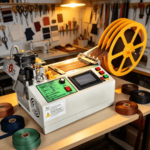 Machine de découpe de ruban entièrement automatique à chaud/froid avec moteur haute vitesse longue durée de vie pour sangles de sac à dos, bretelles et sangles de ceinture - Product Image 1