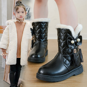 Stivali da <span class=keywords><strong>Neve</strong></span> Invernali 2025 per <span class=keywords><strong>Bambina</strong></span>, Nuovi, Caldi, in Velluto, Stile Principessa, Chiusura con Zip, Suola Interna in Lana Artificiale - Product Image 2