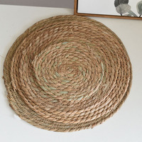 Assiettes rondes personnalisées en rotin, tapis de table tressés en osier, style rustique campagnard pour la salle à manger