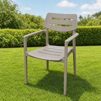 Fauteuil d'extérieur en plastique pour jardin, patio, balcon, café, cour, pelouse, restaurant, bistrot – Chaises multicolores en gros