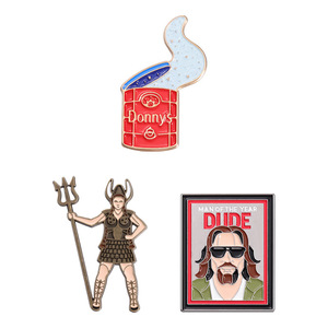 Al por mayor: Broches de metal con diseños de cantantes y estrellas de cine, de aleación con esmalte goteado, elegantes broches de solapa para ropa y accesorios - Product Image 1