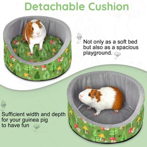 Cama pequeña para mascotas conejillo de indias escondite hámster Totoro escondite colchón suave hurón cama redonda con portavasos móvil - Product Image 4