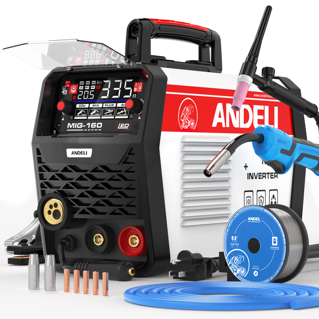 ANDELI  New Arrival 4 in 1 Mig Flux Mig Lift Tig Stick  MIG-160 220V 5KG Wire