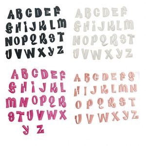 Patch brodé thermocollant/de type autocollant de 2,5 cm, motif mini lettre, blanc, rose vif, noir, violet - Product Image 1