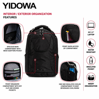 Sac à dos pour ordinateur portable OEM personnalisé 17 pouces avec poche isotherme, résistant à l'eau, organisateur frontal, sac de voyage, sac de travail