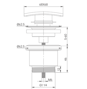วาล์วคลิกแคลค Hofen อเนกประสงค์ G1 1/4" สำหรับอ่างล้างหน้าในห้องน้ำ <span class=keywords><strong>พ</strong></span>ร้อมที่ระบายน้ำแบบป๊อปอั<span class=keywords><strong>พ</strong></span> อุปกรณ์เสริมในห้องน้ำ ที่ระบายน้ำแบบ<span class=keywords><strong>ป๊</strong></span><span class=keywords><strong>อป</strong></span><span class=keywords><strong>อั</strong></span><span class=keywords><strong>พ</strong></span> - Product Image 2
