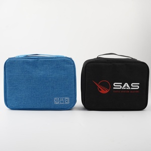 Sac de rangement pour appareils électroniques en polyester de luxe à trois couches, sac de voyage portable pour câbles numériques, étui pour gadgets avec fermeture éclair - Product Image 2