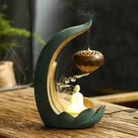 Céramique Lotus Boule Suspendue Brûleur D'encens Creative Zen Encensoir Résistant À La Chaleur Art Populaire Lampe De Nuit Décor À La Maison