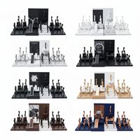 Ensemble d'affichage de montres haut de gamme personnalisable en MDF noir et blanc pour vitrine de magasin de montres