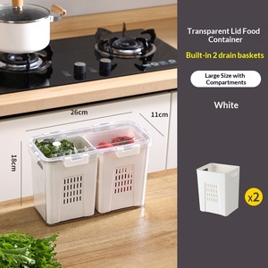 Contenitore per Frigorifero <span class=keywords><strong>Ribot</strong></span> con Scomparti, Drenaggio Trasparente, Congelamento Sigillato, Scatola per Conservazione di Frutta e Verdura in Cucina - Product Image 6