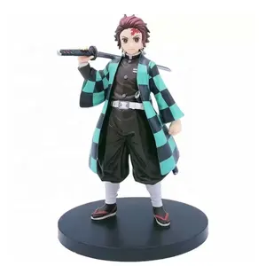 Demon Slayer Kamado Tanjirou kotak boneka Anime Ghost Blade mainan Model koleksi figur tangan grosir