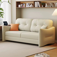 Canapé convertible moderne 3 places avec cadre métallique, tissu inclinable, extensible, pliable, rangement intégré et housse amovible lavable