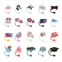 Breloques personnalisées en silicone pour pailles à motif de dessin animé - Supports de pailles personnalisés par sublimation |   Accessoires en paille perlée mignons ODM/OEM