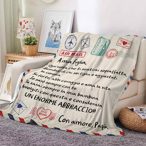 Sobre de letras personalizado, mensaje de <span class=keywords><strong>amor</strong></span>, manta gruesa transpirable de franela polar, manta esponjosa para <span class=keywords><strong>mi</strong></span> hija, hijo, esposa - Product Image 1
