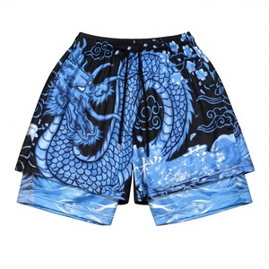Custom Solid Front Quick Dry Breathable Eco-Friendly 100% Cotton Drawstring Closure Elastic Waistband Double Layer Running Men - Product Image 1