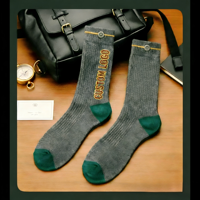 Chaussettes décontractées pour hommes, confortables, respirantes, antidérapantes, avec logo personnalisé, à motif floral côtelé