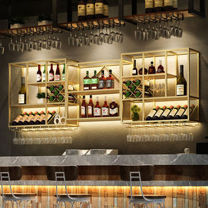 ชั้นวางไวน์ติดผนังสแตนเลสแบบกำหนดเองได้ 5 ชั้น ทนทาน สำหรับบ้าน ร้านอาหาร บาร์ จุได้ 27/36 ขวด - Product Image 4