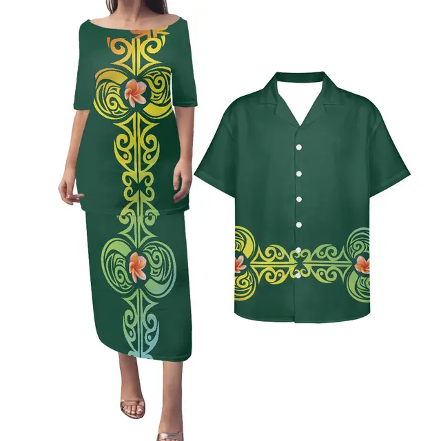 Abbigliamento da donna personalizzato all'ingrosso abiti da donna Sexy elegante Puletasi Plumeria stampato 2 pezzi Set abbinato coppia camicie + vestito