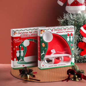 Nouveau plateau repas pour bébé en silicone de Noël, type ventouse, imperméable, portable, assiette divisée - Product Image 1