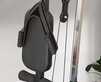 Rameur multifonctionnel en acier avec siège de traction dorsale et coussin de dossier, câble de rame basse pour usage domestique