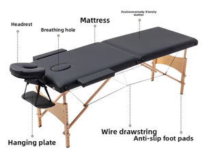 Lit de massage pliable à deux sections, très vendu, portable, facile à utiliser, confortable et durable - Product Image 6