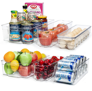 Reusable Drawer Refrigerator Organizer Clear Plastic Pantry Storage Rack Refrigerator Organizer Bins