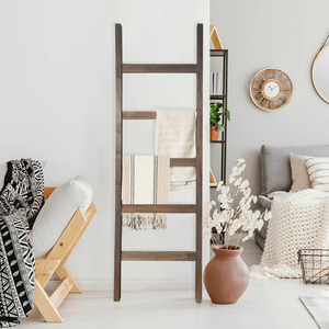 AHOME Étagère à serviettes murale <span class=keywords><strong>en</strong></span> <span class=keywords><strong>bois</strong></span> <span class=keywords><strong>en</strong></span> gros pour le séchage des couvertures et des vêtements, étagère à serviettes pour salle de bain - Product Image 3
