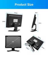 Écran industriel TFT LCD à matrice active 15 pouces, rapport 4:3, interface VGA/HDMI/BNC/AV/USB pour la vidéosurveillance professionnelle