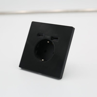 Prise murale industrielle Schuko allemande en verre trempé, vente en gros d'usine, 10A 18W, chargeur rapide USB-A USB-C, IP22, pour pays UE