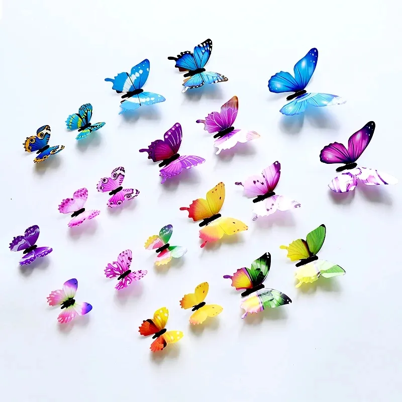 Luminous Butterfly Design Decal Art Wall Stickers Room Butterflies Home Decor DIY Stickers 3D Fridge for Wallpaper Decoration