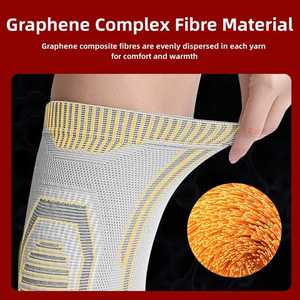 Venta caliente de punto de grafeno rodilleras transpirable cálido frío calor piernas protección bambú ajenjo rodillera soporte - Product Image 4