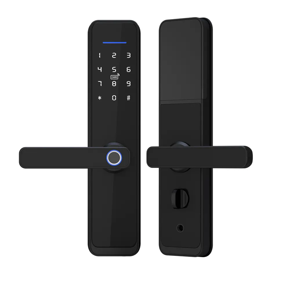 Factory Price Smart Biometric Lock Wifi Fingerprint Card Keyless Digital Smart Wood Door Lock