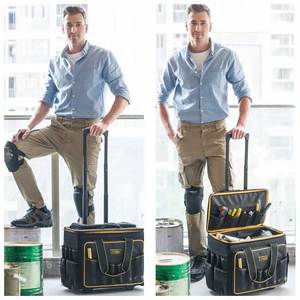 Custom Professional <b>Plumber</b> & Electrician Heavy Duty Waterproof Rolling Trolley <b>Tool</b> <b>Bag</b> Wheels 150 lb Capacity Multifunctional - Product Image 3