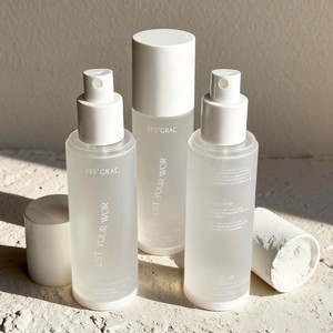 En stock – Flacon pompe sans air en <span class=keywords><strong>plastique</strong></span> PP dépoli pour cosmétiques, 100 ml et 50 ml, avec couvercle blanc - Product Image 4