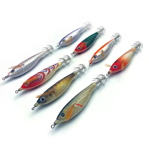 Venta al por mayor de la fábrica de pulpo de agua salada de madera <span class=keywords><strong>Egi</strong></span> señuelo cebo Camarón calamar Jig Hook señuelo - Product Image 1