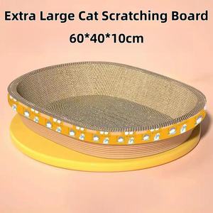 Grosir tempat tidur kucing menggaruk kucing tempat tidur kucing cakar kardus tinggi Oval mewah Ultimate OEM dengan Catnip - Product Image 5